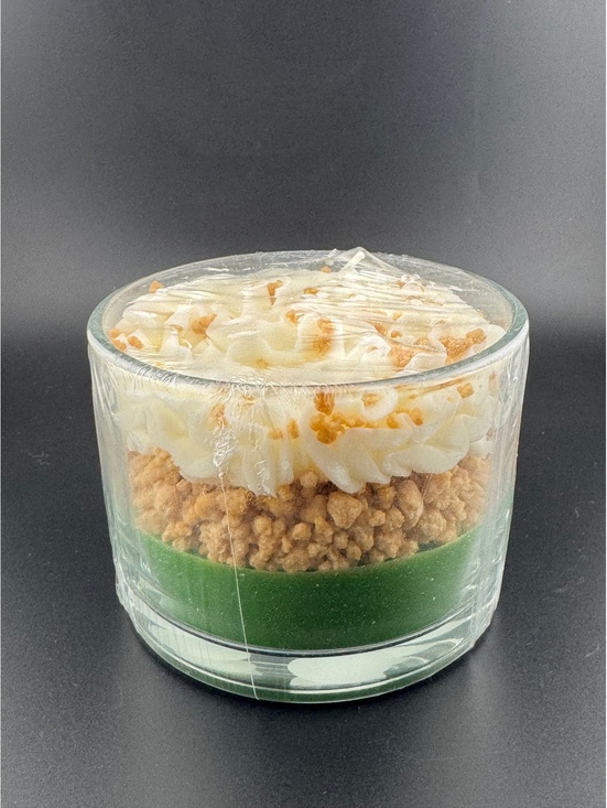 Other - Cream Green Lemon Orange Scented Candle in Glass Jar 3 Wick